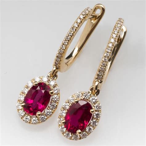 red and gold drop earrings.